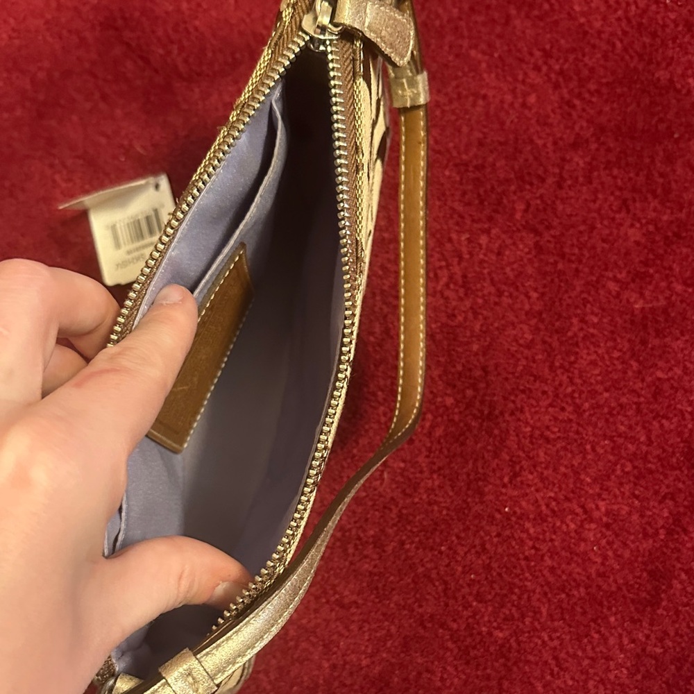 Coach Brown Signature Canvas Purse with Leather Trim - Picture 7 of 7